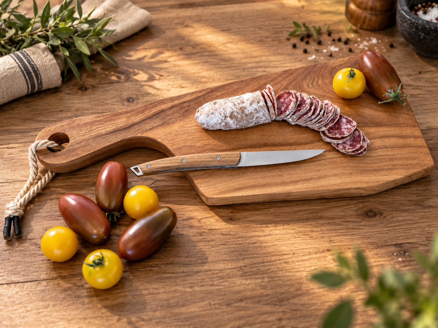 Planche à découper artisanale en orme massif fabriquée sans colle – LBS